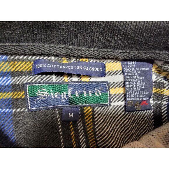 Siegfried Plaid Blue & Yellow Polo Shirt - Medium - Picture 4 of 5